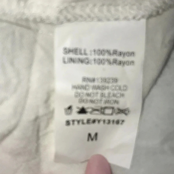 𝅺DO+BE smocked top gauzy off shoulder lined stretchy soft white boho NEW size M - Picture 5 of 8